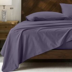 Full Size, Organic Cotton Percale Sheets, Dark Lilac